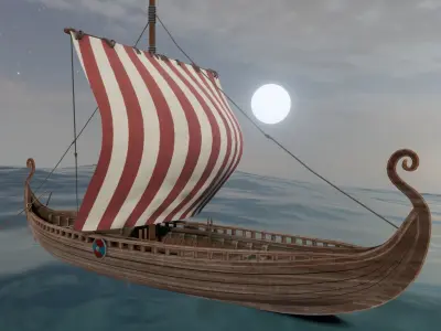 Ship 3D Model Low-poly 3D model