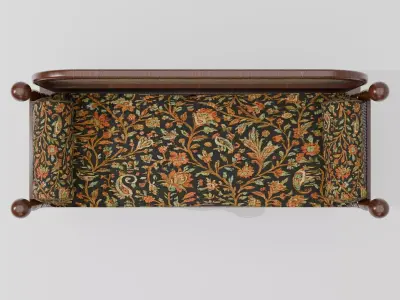 Antique Wooden Sofa Realistic Vintage Furniture Low-poly 3D model