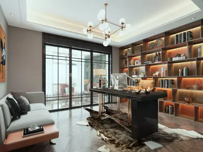 office room 3D model 15