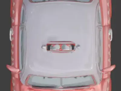 Stylized 3D Valentine  Taxi Model Low-poly 3D model