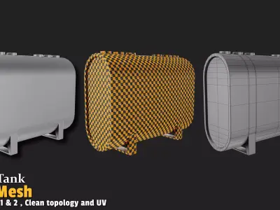 6 Fuel Tank Base Mesh Low-poly 3D model