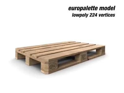 Europalette wooden pallets Low-poly 3D model