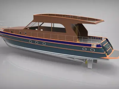Wooden Yacht 3D model