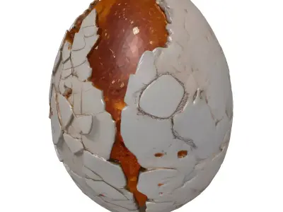 Mystic Cracked Stone Egg 3D model