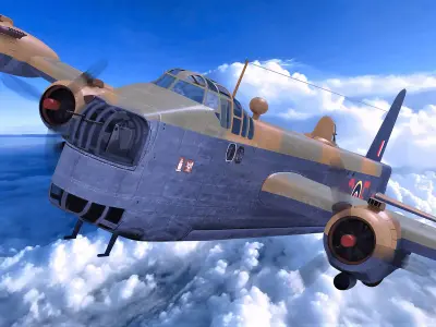 Short Stirling aircraft Free 3D model