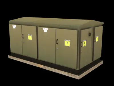 Electrical Transformer low poly for games and VR Low-poly 3D model