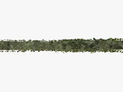 4K Ruined Brick Wall With Ivy Low-poly 3D model