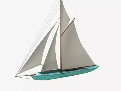 Sailboat Low-Poly PBR Low-poly 3D model