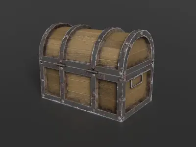 Treasure Chest Low Poly PBR Free low-poly 3D model