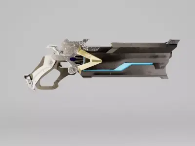 Futuristic Gun-Sci-Fi 3D Gun for Games 3D model