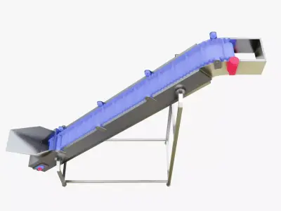 Plastic Belt Gooseneck Elevator Low-poly 3D model