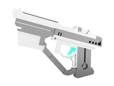 3d space gun from astronomy collection low poly icon 3D model