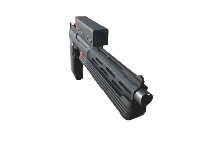 21-AMJ-9-gun model 3d game ready model Low-poly 3D model Low-poly 3D model