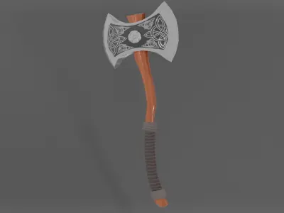 3D model Viking Battle-Axe Low-poly 3D model