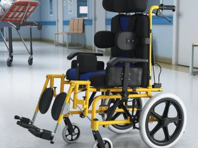  Cerebral Palsy Wheelchair for Children Rigged 