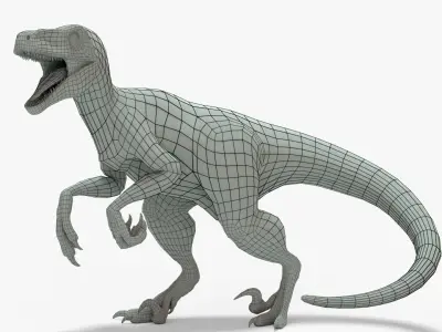 Atrociraptor Rigged Basemesh Low-poly 3D model