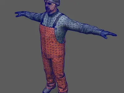 Commercial fisherman 3D model