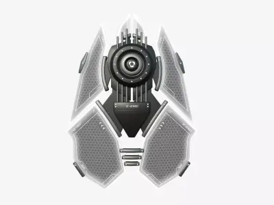 SciFi Shield A07 Black White - Sci Fi Weapon Design Low-poly 3D model