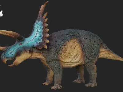 Triceratops Low-poly 3D model 3