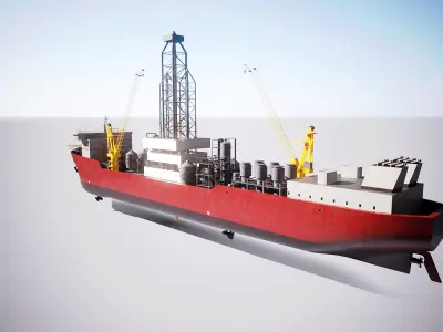 Modern Generic Drill Ship 3D model