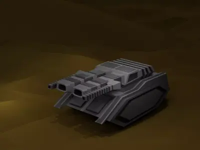 Space cannon Low-poly 3D model
