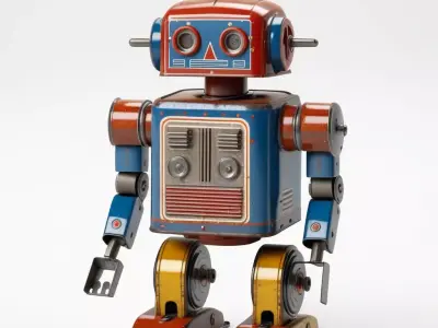 Vintage Tin Toy Robot Model 3D model