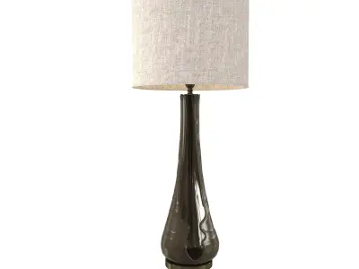 Olive  Frosted Trail Lamp On Antique Brass Bases 3D model