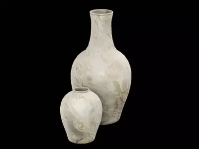 Two Vases Low-poly 3D model