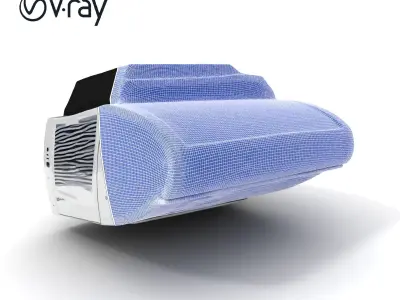 Ceiling Air Conditioner Unit D Model Pack Low-poly 3D model
