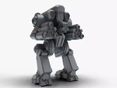 robot gun mech 3D print model