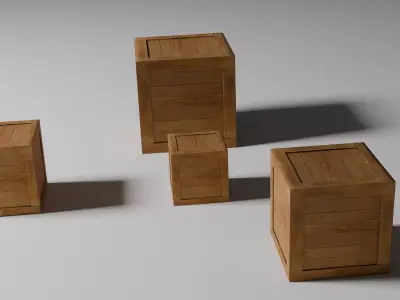 Wooden crates 3D model purchase