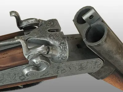 Zombie Hunter Sawed-off Shotgun Low-poly 3D model