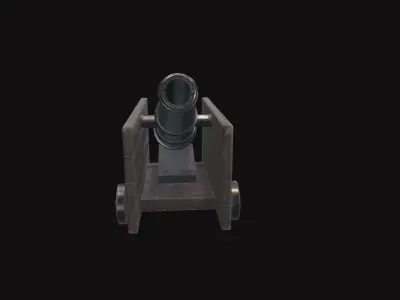 Medieval Cannon V03 Old Low-poly 3D model
