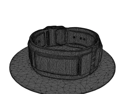 Glowing Neon Cyan Wristband 3D model