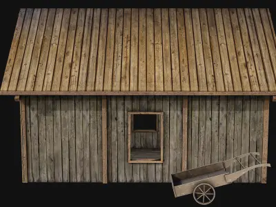 Old Medieval Building  Low-poly 3D model