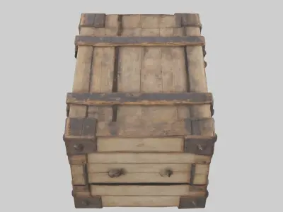 Aged Wooden Box Model Low-poly 3D model