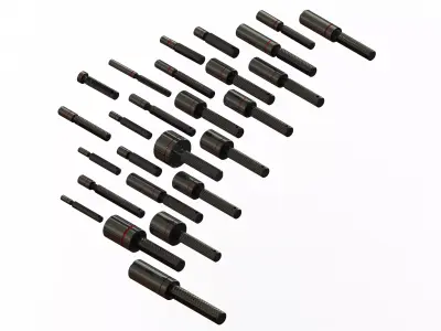 Progressive Type Plug Gauge Set for Measuring Range  9 to 50 mm 3D model