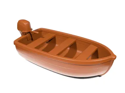 Boat with motor 3D print model