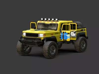 Off Road Crawler 4x4 Pickup Vehicle PBR 3D Game Ready Low-poly 3D model