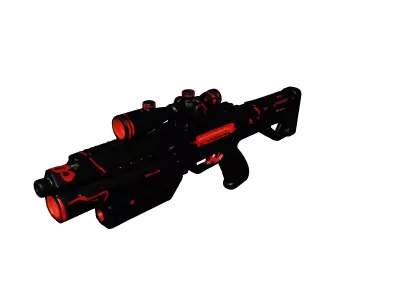 Futuristic Laser Rifle with Carbon Fiber 3D model