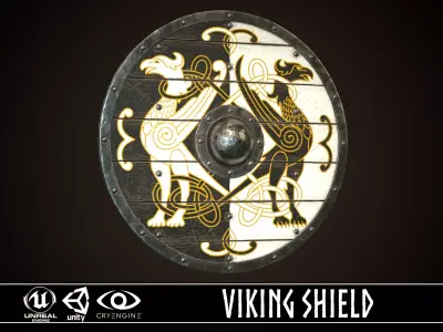 Viking Shield 20 Low-poly 3D model