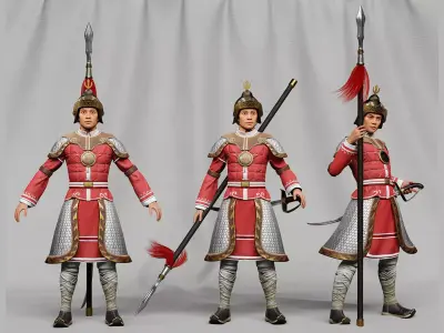  Armor Design Historical Horse Guard Outfit Viet Nam Low-poly 3D model