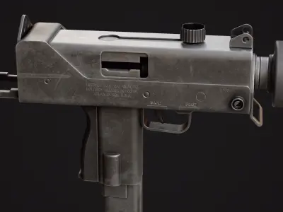 MAC-10 SMG  Low-poly 3D model
