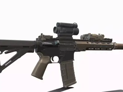 COLT M4A1 USASOC Low-poly 3D model