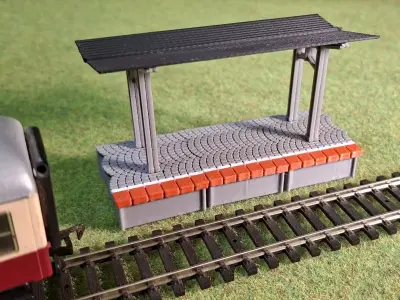 Single Edge Platform Roof2 1-87 FDM color 3D print model