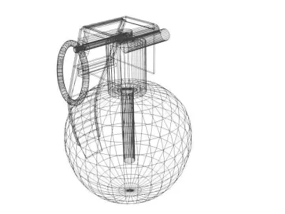 Hand Grenade Fragmentation sphere shape 3D model