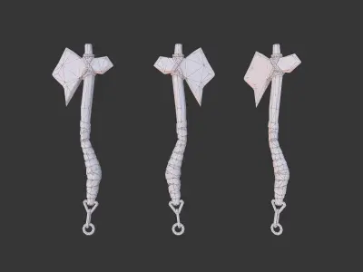 Axe Pack B Low-poly 3D model