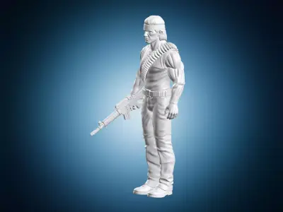 Rambo-Style Soldier Action Figure 3D print model