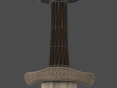Viking Sword Low-poly 3D model 7