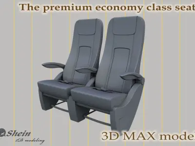 the premium economy class seat  3D model